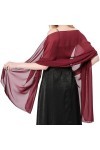 Stola Foulard en mousseline de soie pour femme Étole festive pour robe de soirée ou robe de mariée Écharpe de mariage, Bordea