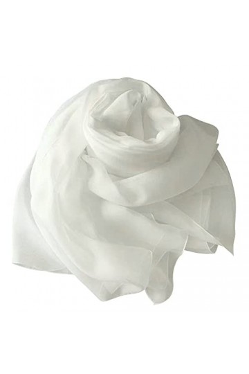 HBH SC-01 Étole en mousseline en différentes couleurs, mode de mariée - Ecru - Taille Unique