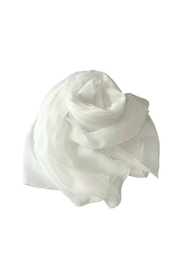 HBH SC-01 Étole en mousseline en différentes couleurs, mode de mariée - Ecru - Taille Unique