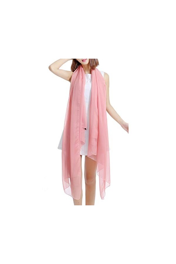 HBH SC-01 Étole en mousseline en différentes couleurs, mode de mariée - Ecru - Taille Unique