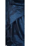 GFM® Écharpe ou châle élégant style pashmina en plumes de paon -bleu marine- PCKPASH-P1 