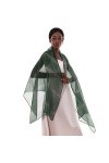 Foulard Echarpe Etole Femme Mariage Vert Écharpe Pashmina Fil Argenté Châle pour Robe de Soirée