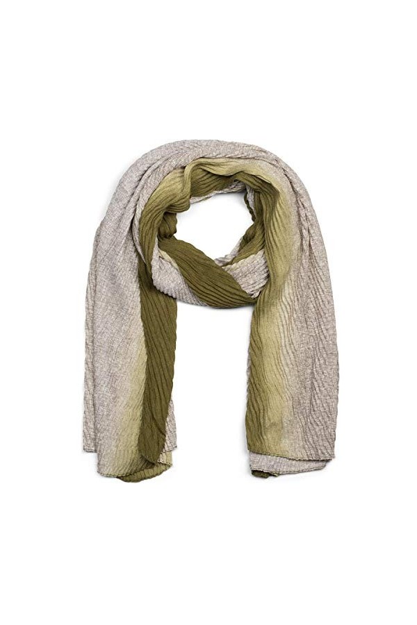 styleBREAKER écharpe plissée pour femmes avec dégradé de couleurs sur les bords et motif quadrillé, étole, foulard 01017105, 