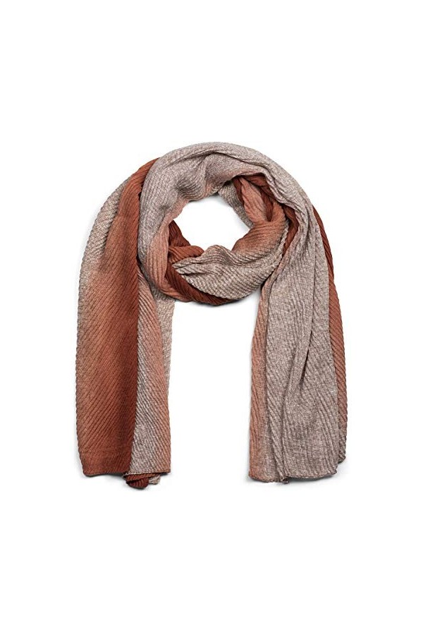 styleBREAKER écharpe plissée pour femmes avec dégradé de couleurs sur les bords et motif quadrillé, étole, foulard 01017105, 