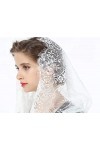 BEAUTELICATE Voile déglise Chapelle Femme Tête Mantille En Dentelle Catholique Messe Latin Étole Écharpe de Mariage Mariée B