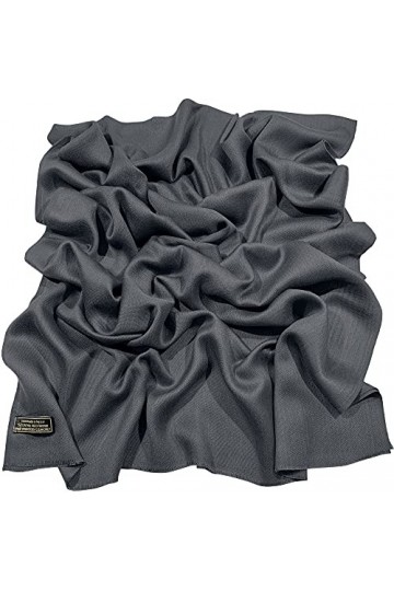 CJ Apparel Noir de Charbon Echarpe de Pashmina en Châle Solide Couleur Unie Conception Wrap Étole