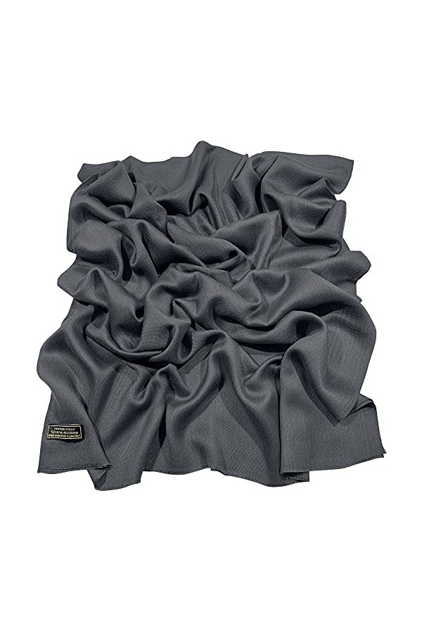 CJ Apparel Noir de Charbon Echarpe de Pashmina en Châle Solide Couleur Unie Conception Wrap Étole