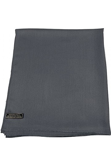 CJ Apparel Noir de Charbon Echarpe de Pashmina en Châle Solide Couleur Unie Conception Wrap Étole