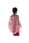 Foulard Echarpe Etole Femme Mariage Rose Écharpe Pashmina Fil Argenté Châle pour Robe de Soirée