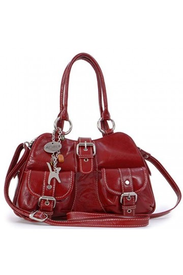 Catwalk Collection Handbags - Cuir Véritable - Sac à Main/Sac Porté Main avec Bandoulière réglable et détachable/Besace/Sac P