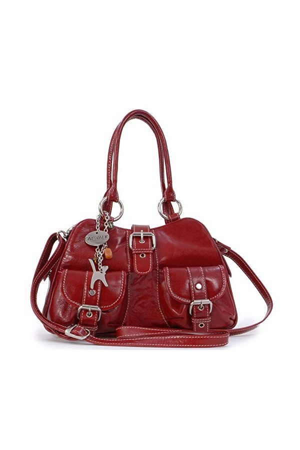 Catwalk Collection Handbags - Cuir Véritable - Sac à Main/Sac Porté Main avec Bandoulière réglable et détachable/Besace/Sac P