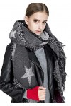 YJZQ Écharpe Femme Hiver étole Châle épais à étoile Géant Foulard avec Frange foulards Automne Hiver Écharpe Cachemire Multic
