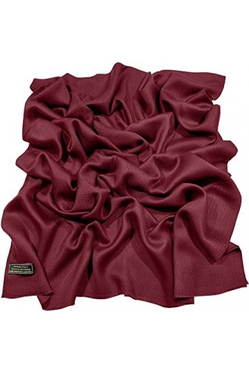 CJ Apparel Bordeaux Echarpe de Pashmina en Châle Solide Couleur Unie Conception Wrap Étole
