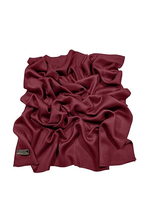 CJ Apparel Bordeaux Echarpe de Pashmina en Châle Solide Couleur Unie Conception Wrap Étole