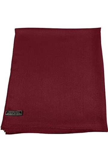 CJ Apparel Bordeaux Echarpe de Pashmina en Châle Solide Couleur Unie Conception Wrap Étole