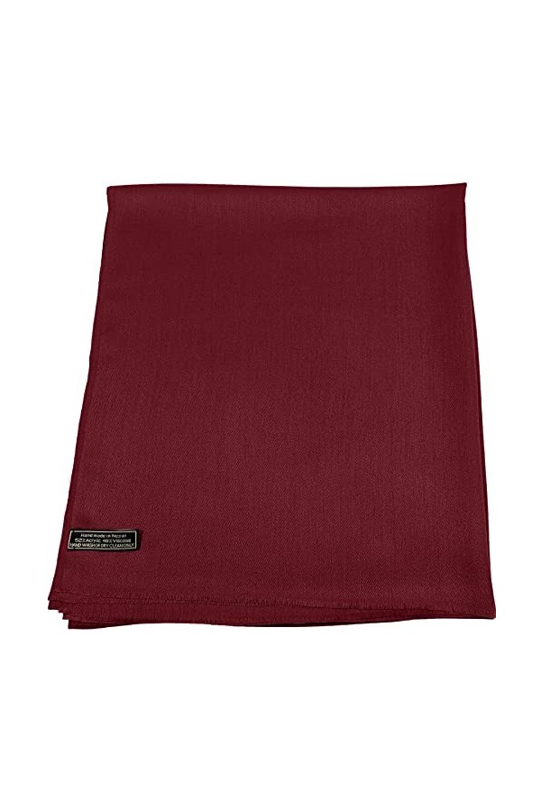 CJ Apparel Bordeaux Echarpe de Pashmina en Châle Solide Couleur Unie Conception Wrap Étole