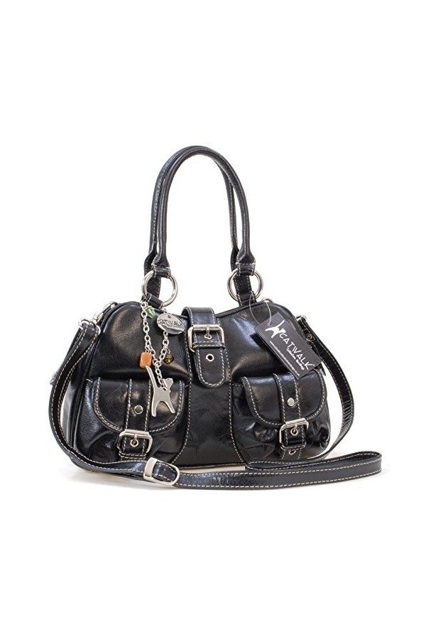 Catwalk Collection Handbags - Cuir Véritable - Sac à Main/Sac Porté Main avec Bandoulière réglable et détachable/Besace/Sac P