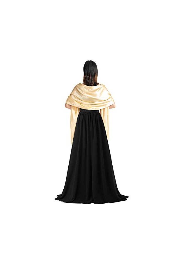 YAOMEI Femme Echarpe Châles Foulards Satin, Etoles écharpe Fichus de tête Les mariages Mariée Bridemaids Tenue de soirée Fête