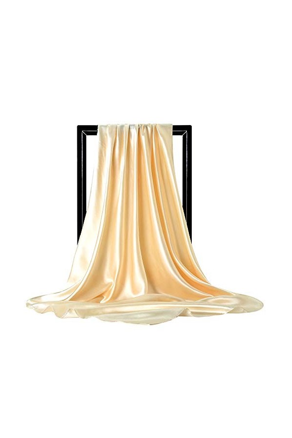 YAOMEI Femme Echarpe Châles Foulards Satin, Etoles écharpe Fichus de tête Les mariages Mariée Bridemaids Tenue de soirée Fête