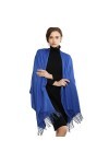 RIIQIICHY Cachemire Hiver Chaud Écharpe Pashmina Châle Wrap Pour Femmes et Hommes Bleu Longues Grandes Écharpes Douces,Bleu,L