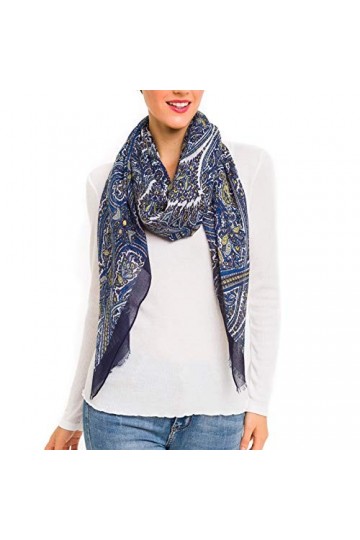 MELIFLUOS DESIGNED IN SPAIN Écharpe foulard pour femme légère à motif cachemire pour lautomne hiver Écharpes châle Wrap
