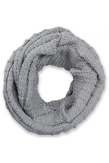 styleBREAKER écharpe loop tricotée à carreaux, mailles fines unies, écharpe dhiver, unisexe 01018154, couleur:Gris clair
