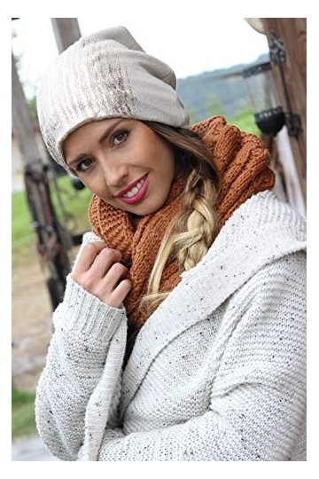 styleBREAKER écharpe loop tricotée à carreaux, mailles fines unies, écharpe dhiver, unisexe 01018154, couleur:Gris clair