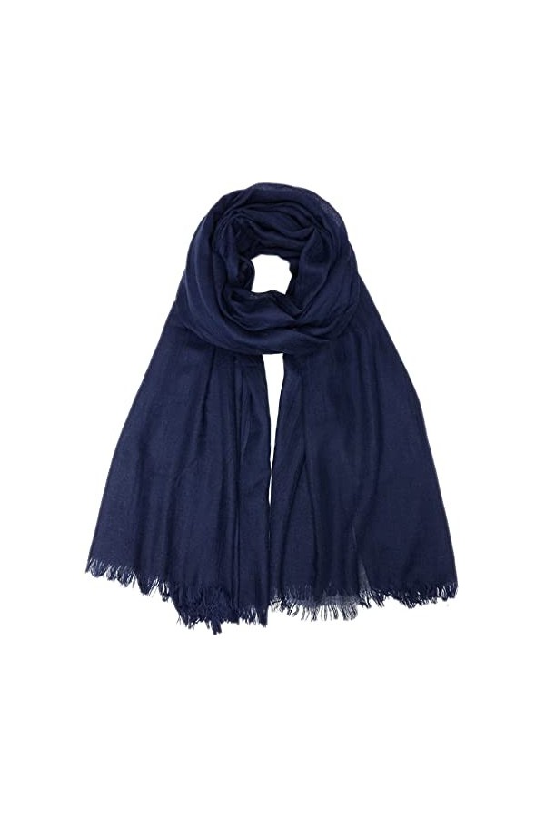 Foulard dété léger pour femme en gaze - 190 x 109 cm, Navy1., Large