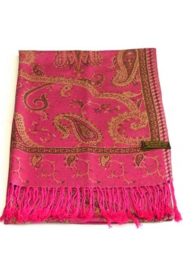 CJ Apparel Rose Kyelong Design 2 Ply Châle Secondes réversible écharpe étole Wrap Étole Pashmina