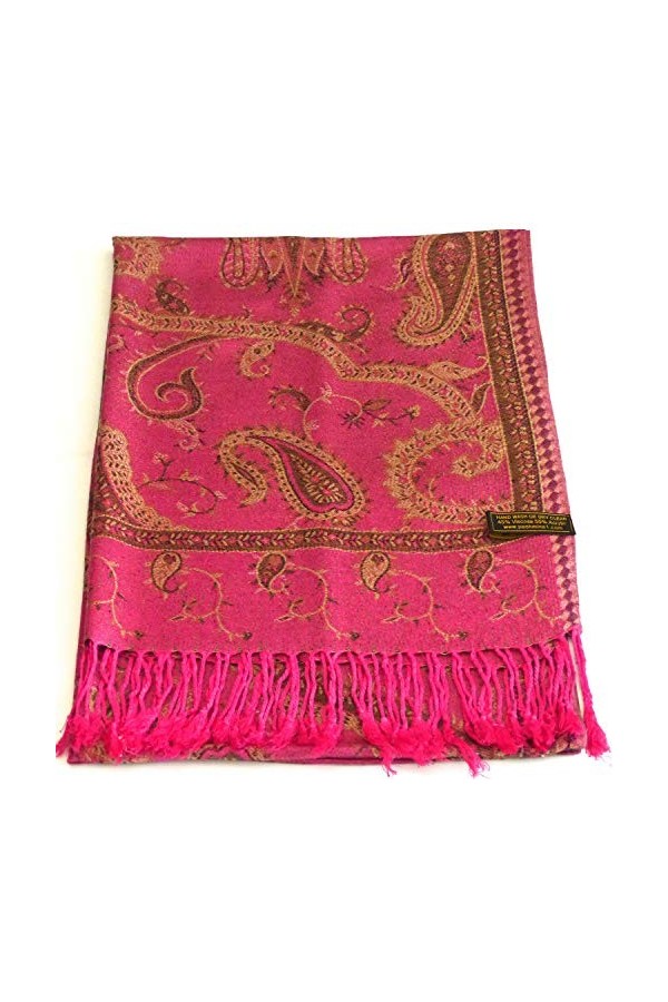 CJ Apparel Rose Kyelong Design 2 Ply Châle Secondes réversible écharpe étole Wrap Étole Pashmina