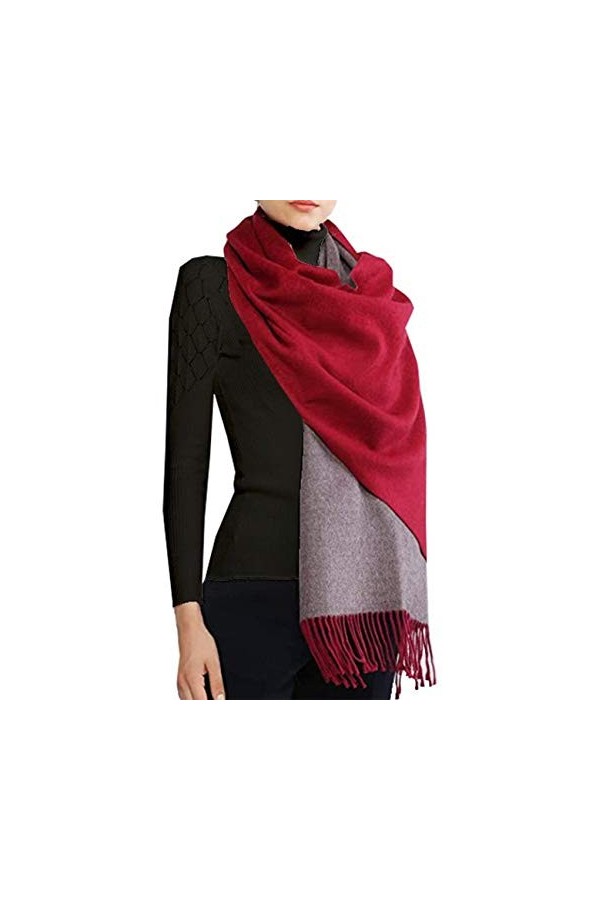 Boni caro Écharpe Réversible pour Femmes en Cachemire Sensation Châle Étole Grande Écharpe Longue et Chaude - Pashmina Dhive