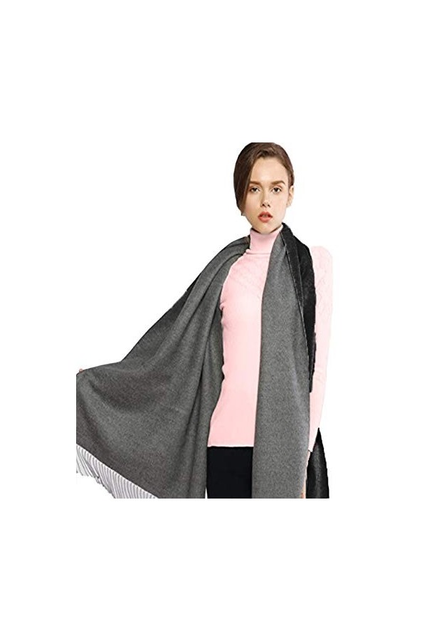 Boni caro Écharpe Réversible pour Femmes en Cachemire Sensation Châle Étole Grande Écharpe Longue et Chaude - Pashmina Dhive