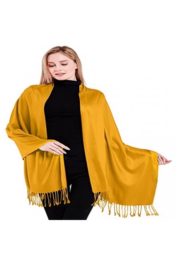 CJ Apparel Orange Solide Couleur Unie Conception Népalaise Châle écharpe étole Wrap Secondes