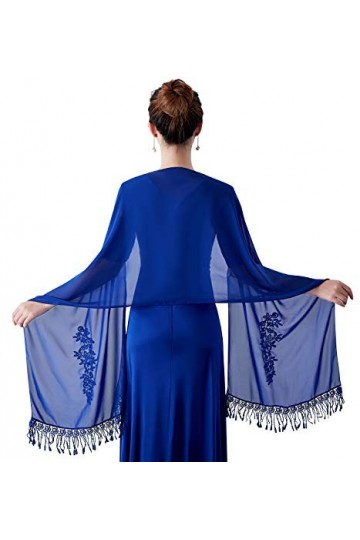 YAOMEI Femme Echarpe Châles Foulards, Broderie Etoles écharpe Fichus de tête Les mariages Mariée Bridemaids Tenue de soirée F