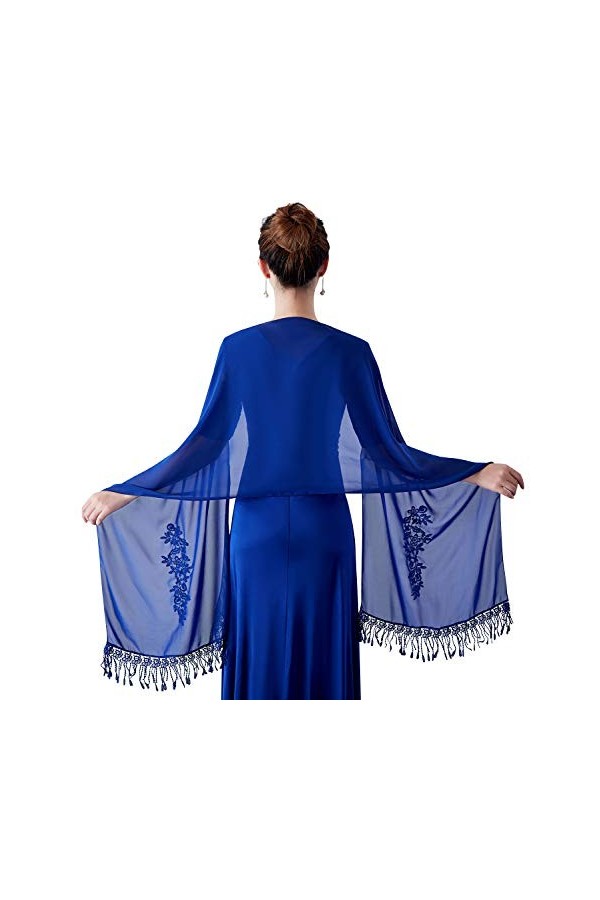 YAOMEI Femme Echarpe Châles Foulards, Broderie Etoles écharpe Fichus de tête Les mariages Mariée Bridemaids Tenue de soirée F