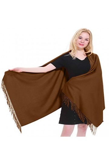 CJ Apparel Marron Épaisse Solide Couleur Unie Conception Népalaise Châle écharpe étole Wrap Châles Pashminas Nouvelle