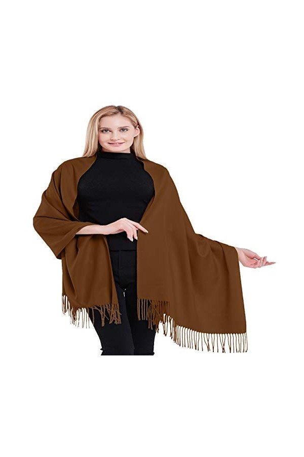 CJ Apparel Marron Épaisse Solide Couleur Unie Conception Népalaise Châle écharpe étole Wrap Châles Pashminas Nouvelle