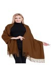 CJ Apparel Marron Épaisse Solide Couleur Unie Conception Népalaise Châle écharpe étole Wrap Châles Pashminas Nouvelle