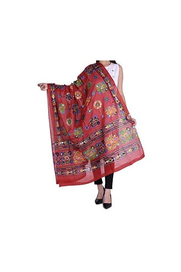 Way2like Femmescotondupattabroderiemiroirtravailethinicstolepartywearécharpewrap