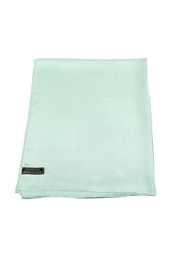 CJ Apparel Bleu Ciel Echarpe Secondes en Châle Solide Couleur Unie Conception Wrap Étole Pashmina