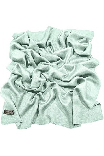 CJ Apparel Bleu Ciel Echarpe Secondes en Châle Solide Couleur Unie Conception Wrap Étole Pashmina