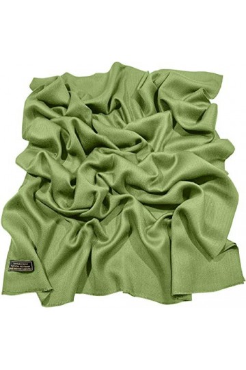 CJ Apparel Vert Echarpe de Pashmina en Châle Népalaise Solide Couleur Unie Conception Wrap Étole