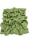 CJ Apparel Vert Echarpe de Pashmina en Châle Népalaise Solide Couleur Unie Conception Wrap Étole