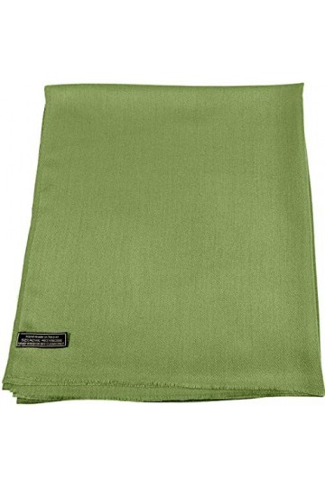 CJ Apparel Vert Echarpe de Pashmina en Châle Népalaise Solide Couleur Unie Conception Wrap Étole