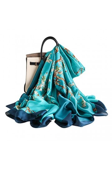 LumiSyne Femme Foulard En Soie à Imprimé De Mode Style Élégant Châle Allongé Doux Pour La Peau Écharpe Chaude Écharpe De Prot