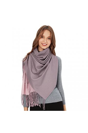 Foulard Echarpe Automne Femme Homme 200 * 70CM Hiver Double Couleurs Touché Soyeux Elégant Châle Doux pour Mariage Party Soir