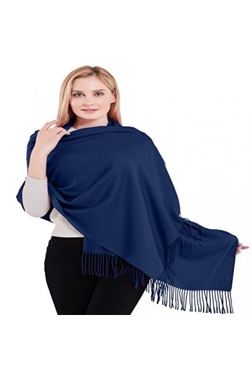 CJ Apparel Bleu Marine Épaisse Solide Couleur Unie Conception Népalaise Châle écharpe étole Wrap Châles Pashminas Nouvelle