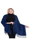 CJ Apparel Bleu Marine Épaisse Solide Couleur Unie Conception Népalaise Châle écharpe étole Wrap Châles Pashminas Nouvelle