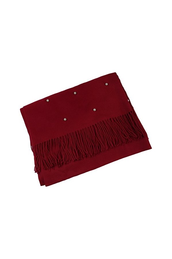 emartbuy Châle, Écharpe, Étole, Foulard De Luxe Décoré Avec Des Perles, Super Doux, Chaud, Confortable - Rouge