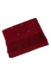 emartbuy Châle, Écharpe, Étole, Foulard De Luxe Décoré Avec Des Perles, Super Doux, Chaud, Confortable - Rouge